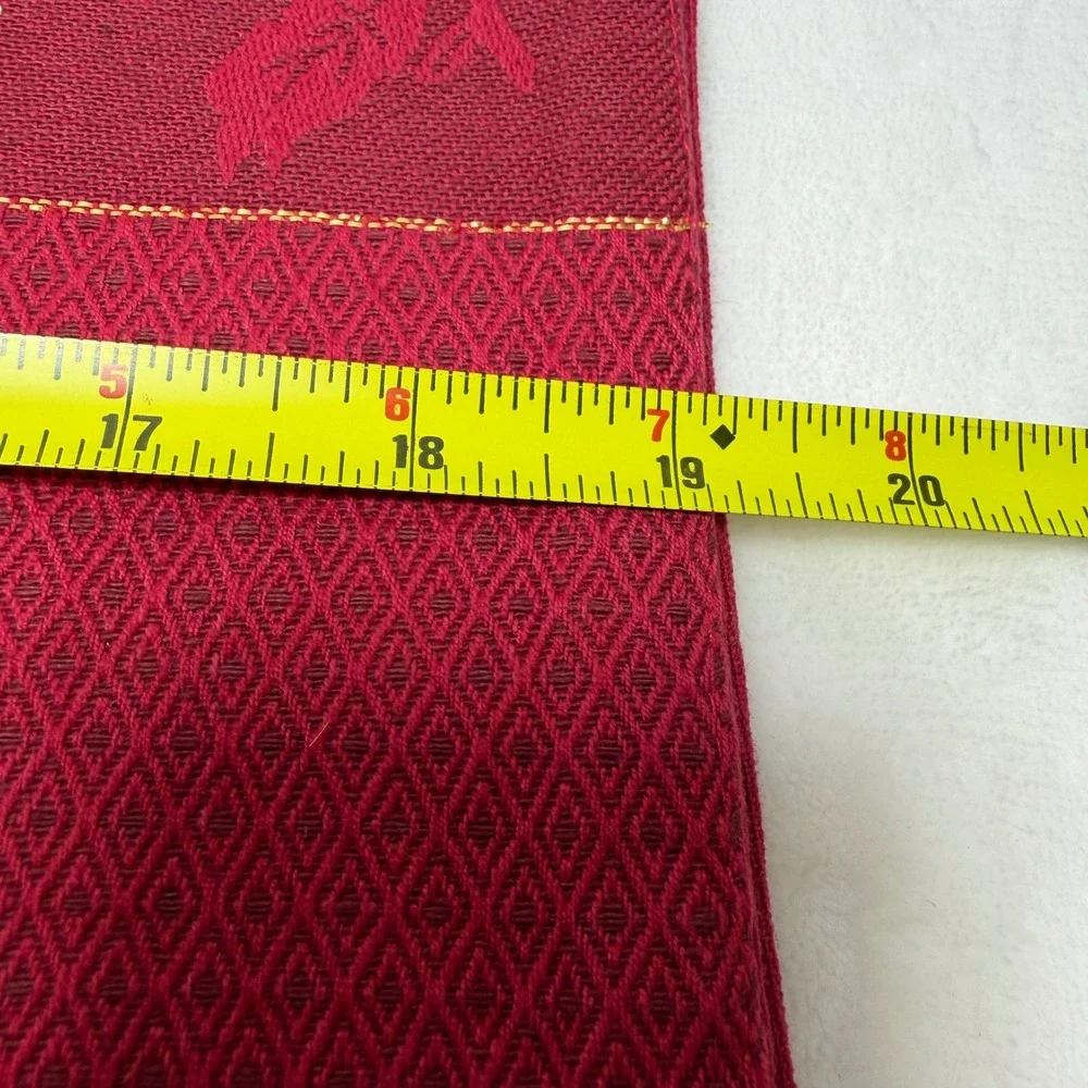 Christmas Placemats Napkins Set of 4 Burgundy Red Gold Damask Holly 19x13